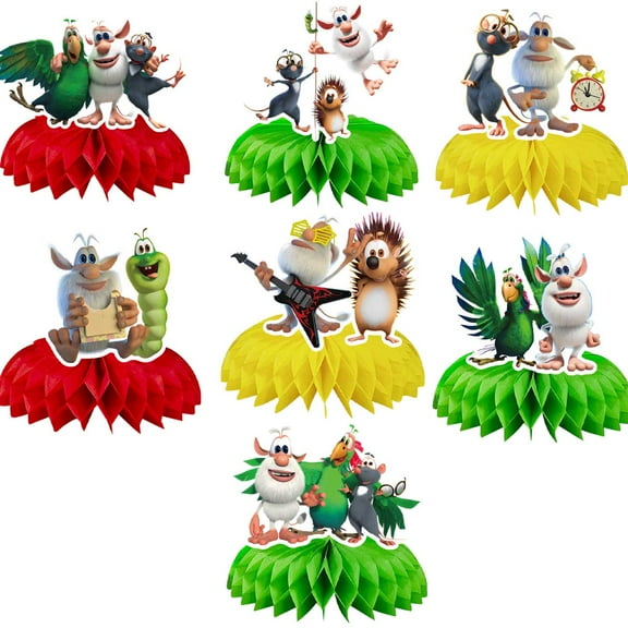 Booba Honeycomb Centerpieces Table Toppers Decorations for Birthday Party Decor Supplies Photo Props