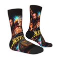 thumbnail image 3 of Wres-Tler W-W,E Socks Novelty Crew Socks Casual Funny Crazy Dress Socks For Women Men, 3 of 8