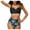 Black, variant on VerPetridure Bikini Sets for Women Women Vintage Swimsuit Two Piece Retro Halter Ruched High Waist Print Bikini Set