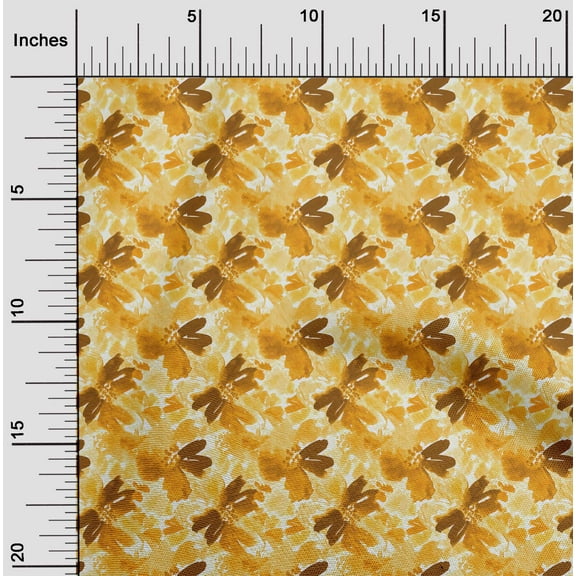 oneOone Cotton Flex Yellow Fabric Florals Sewing Craft Projects Fabric Prints By Yard 40 Inch Wide-SOM