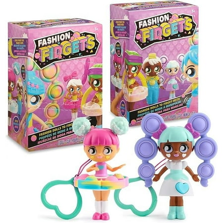 Fashion Fidgets Sensory Toy Dolls – Push Pop Fidget Toy Pack of 2 – Anxiety and Stress Relief for Kids