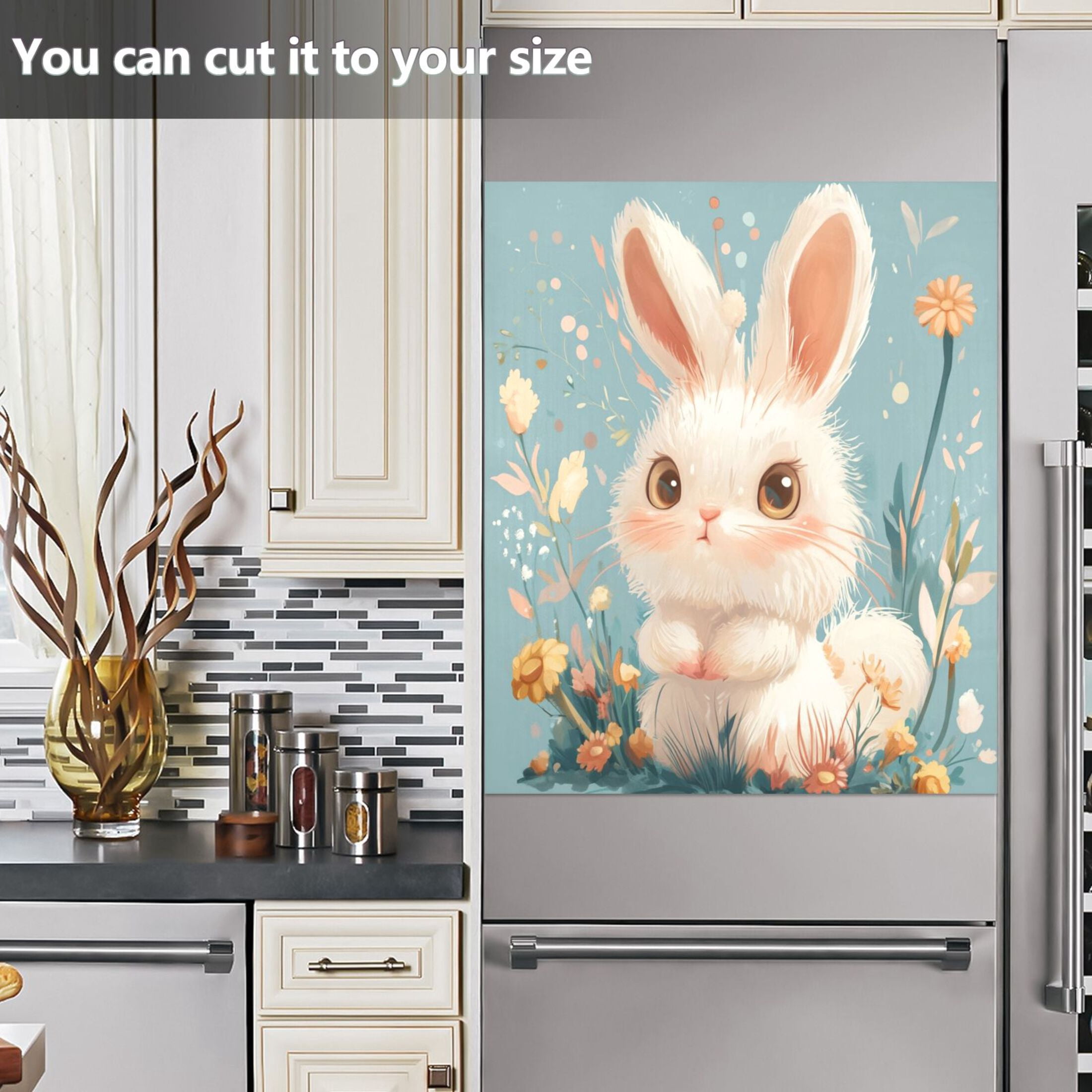 Dishwasher Magnetic Sticker 23x26 Inch Refrigerator Magnetic Sticker Washing Machine Magnetic Sticker Kitchen Panel Magnetic Sticker Home Decor A Cartoon Rabbit