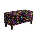 thumbnail image 2 of Jiueut Colorful Dog Paw Print Rectangle Ottoman Cover Folding Storage Ottoman Bench Slipcovers Footrest Stool Covers Washable Footstool Protector Cover with Elastic Bottom, Small, 2 of 7