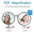 thumbnail image 3 of Espejo de maquillaje con aumento 10x con luces, interruptor inteligente, rotación de 360 ​​grados, potente ventosa, portátil, buena mesa compatible, baño, 3 of 3