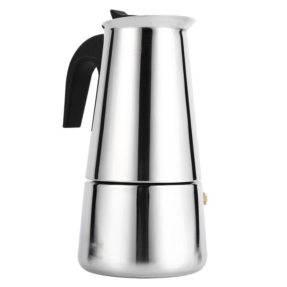 Tebru Moka Coffee Maker, 100ml/200ml/300ml/450ml Stainless Steel Moka