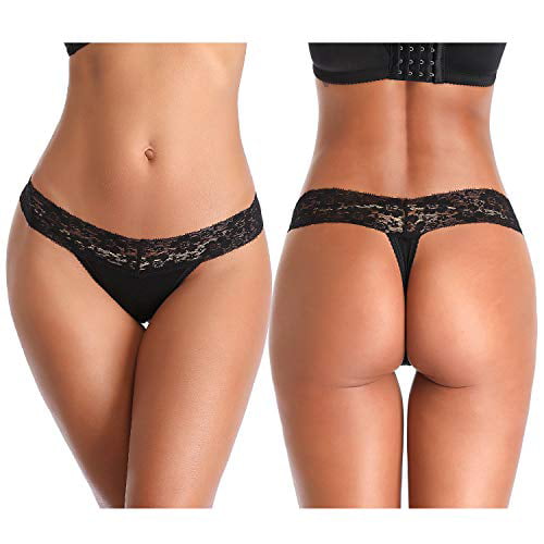Cotton Thong Underwear for Women Breathable Lace Cotton Womens Thongs Panties Ceseboo Thongs for Women 