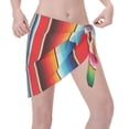 thumbnail image 3 of Geaub Mexican Serape Blanket Stripes Women's Short Wrap Skirt, Beach Sun Protection Shawl, Swimsuit Bra, Swimwear Tunic, 3 of 7