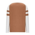 thumbnail image 5 of BiZtdJrK Plus Size Casual T Shirt for Women Color Block Raglan Long Sleeve Round Neck Shirts Loose Comfy Lounge Tee Tops Brown XXL, 5 of 7