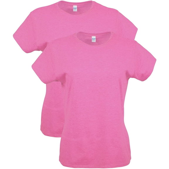 Gildan Women's Softstyle Cotton T-Shirt, Style G64000l, 2-Pack XX-Large Azalea