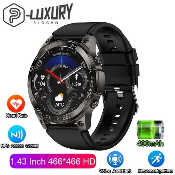 Reloj inteligente para hombre, dispositivo resistente al agua, con resolución HD de 2023x466, Batería grande de 466 MAh, NFC, asistente de voz, para Android, novedad de 400 xuanjing unisex