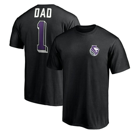 Men's Black Sacramento Kings Number One Dad T-Shirt