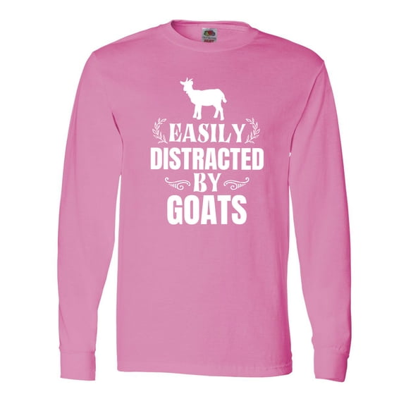 Inktastic Easily Distracted by Goats Long Sleeve T-Shirt