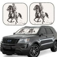 thumbnail image 1 of JUNZAN Cowboy Ride A Horse Pattern Car Windshield Sun Shade | Reflective Sunshade | Foldable 2-Piece Sun Shield Protect Your Car | Fits Sedans, SUVs, Hatchbacks-Large, 1 of 6