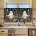 thumbnail image 2 of Yayeee Kitchen Curtains Tier Set of 2 Light Filtering 57"x36" Over Sink Window Panels, Happy Ghost, 2 of 7