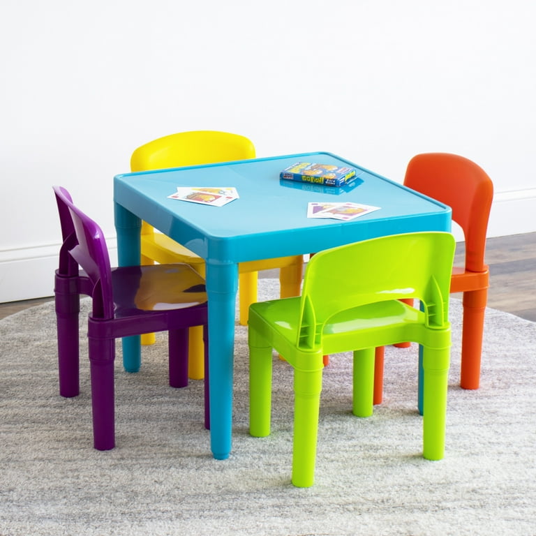 Humble Crew Island Toddler Lightweight Plastic Table and 4 Chairs