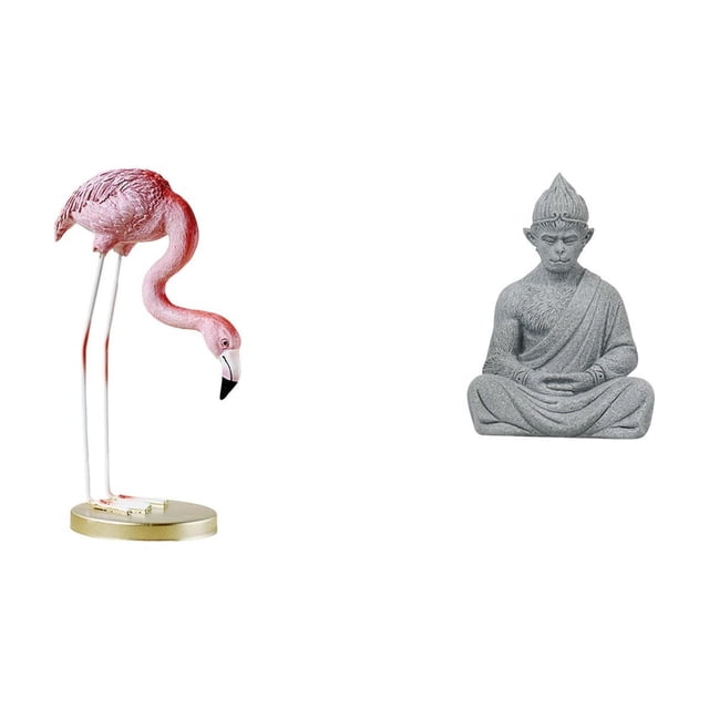 Estatua De Buda De Resina Con Forma De Flamenco, Escultura De Pájaro, Mono, Arte Moderno, Figura De Jardín, Budista, Coleccionable Para Decoración Del Hogar, Patio, Estanque, Parterre De