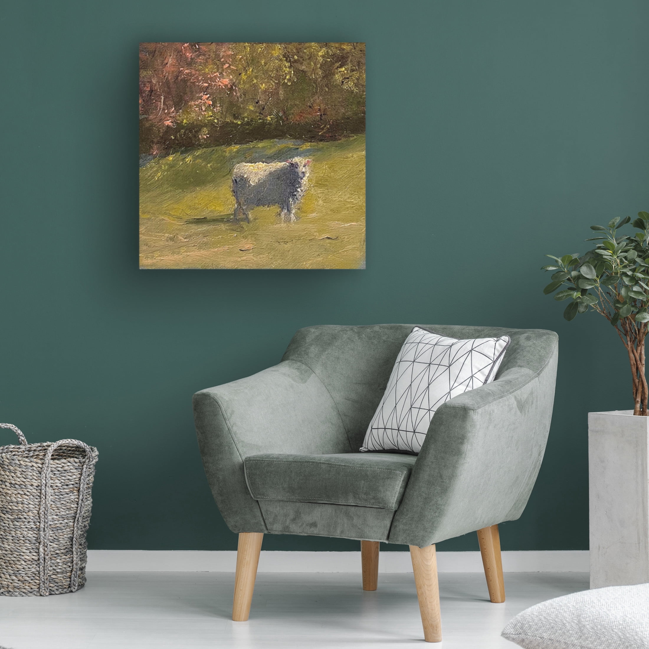 Trademark Fine Art Marilyn Wendling  Sheep in Field IV Canvas Wall Art