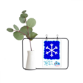 thumbnail image 1 of Nieve cuadrado azul marca de advertencia Jarrones colgantes de vidrio transparente Decoración Botella, 1 of 4