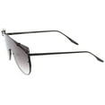 thumbnail image 3 of sunglassLA Unisex Futuristic Rimless Metal Crossbar Nuetral Colored Mono Lens Shield Sunglasses 64mm (Black / Lavender) - 65mm, 3 of 4