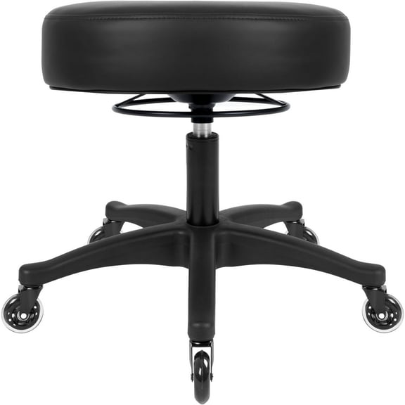 TAKE UR SEAT 17" Table Height Adjustable Round Seat Stool Heavy Duty Ship and Built Within 24 Hours, Spa, Medical, Lab, Cleanroom, Rubber Caster, Black