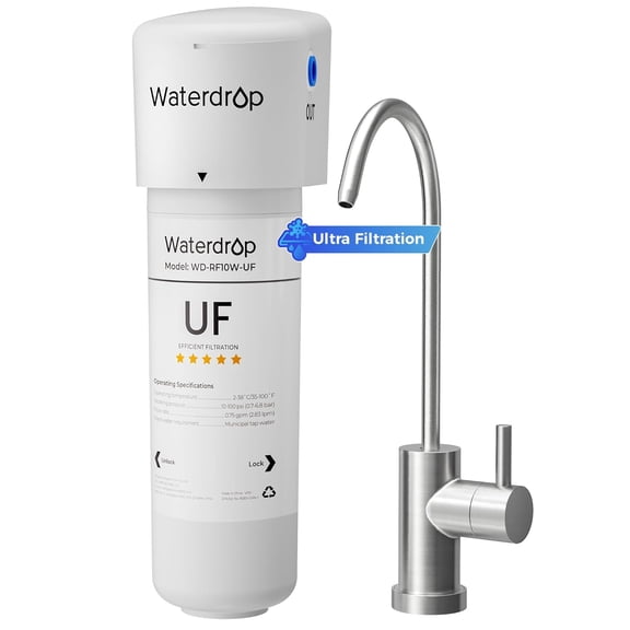 Waterdrop 10UBW-UF 0.01 μm Ultra Filtration Under Sink Water Filter System, Reduces Lead, Chlorine, Bad Taste & Odor, 1 Year