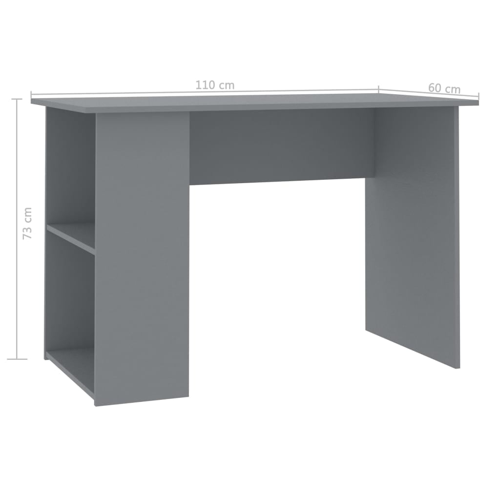 Kepooman Modern Computer Desk, Small Writing Desk with Two Storage Shelves for Bedroom, Dark Gray Kepooman Modern Computer Desk, Small Writing Desk with Two Storage Shelves for Bedroom, Dark Gray
