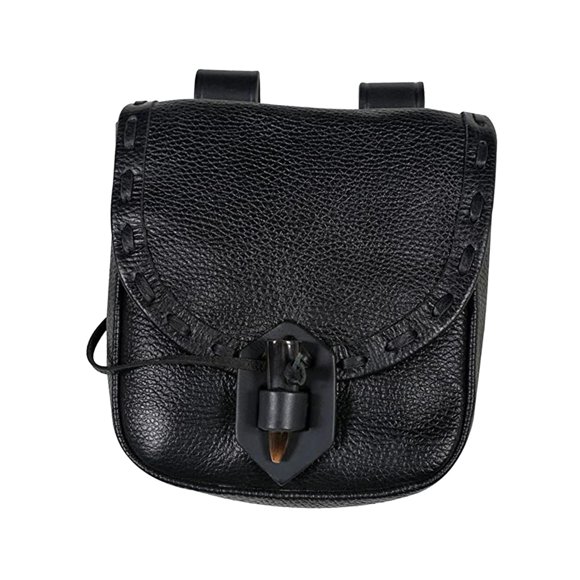 Riñonera Medieval de Cuero Yinane Resistente al Desgaste Bolsa de Cinturón Negro 20.3 cm x 7 cm