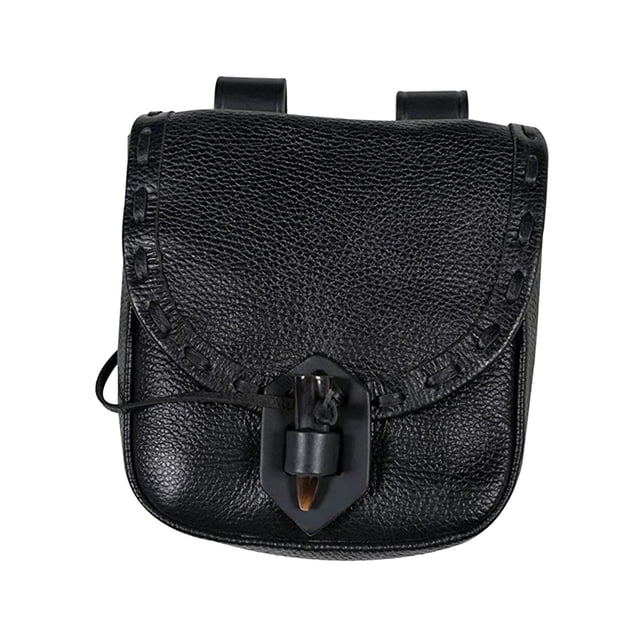 Riñonera Medieval de Cuero Yinane Resistente al Desgaste Bolsa de Cinturón Negro 20.3 cm x 7 cm