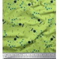 thumbnail image 1 of Soimoi Moss Georgette Fabric Airplane,Guitar Wire & Notes Musical Instrument Decor Fabric Printed Yard 42 Inch Wide, 1 of 3