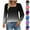 Black, variant on Scyoekwg Elegant Blouses for Women Long Sleeve Square Neck Top Fall Fashion Gradient Graphic Tops Casual Stretchy Pullover (Black,L)