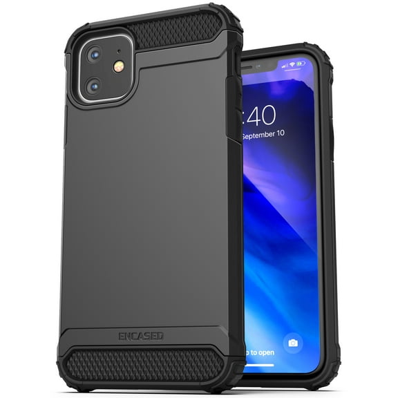 Encased Heavy Duty Apple iPhone 11 Case (2019 Scorpio Armor) Military Grade Rugged Phone Protective Cover (Black)