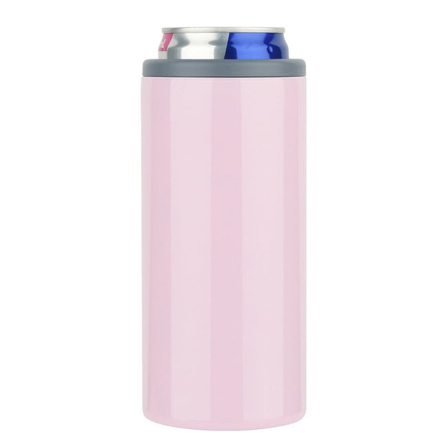 Clearance! Steel Double-walled Slim For 12Oz Can Stainless Cooler Stainless Can Vacuum Cooler Insulated Holder Steel Glass&Bottle Pink