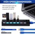 thumbnail image 4 of KANCOKIT 7 Port USB 3.0 Hub On/Off Switch High Speed Splitter AC Adapter Cable PC Laptop, 4 of 12