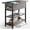 Grey, variant on End Table with  Station, Flip Top Side Table with USB Ports and Outlets, Sofa Couch Table Bedside Table for Living Room Bedroom, Narrow Nightstand with Storage Shelves for Small Spaces