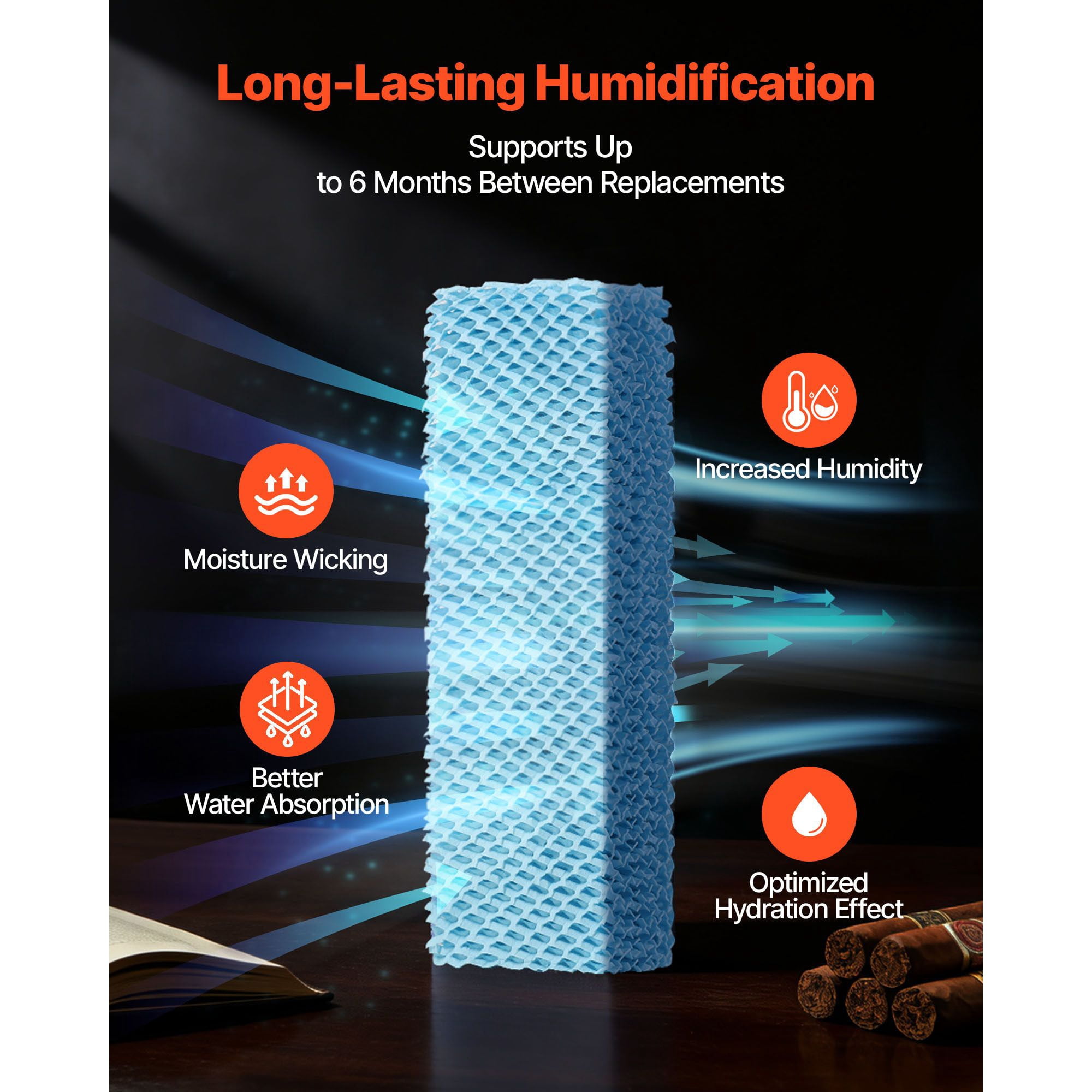 Replacement Humidifier Filter for YC-88 Cigar Humidor,3D Honeycomb Pad for Optimal Cigar Flavor Preservation,Custom Fit