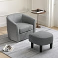 thumbnail image 3 of Giantex Fauteuil d'Appoint Pivotant avec Ottoman, Fauteuil Club Tonneau Moderne, Sofa Simple Pivotant avec Repose-Pieds, Gris, 3 of 9