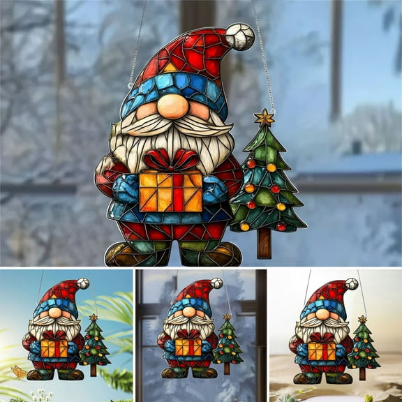 Noothes Christmas Gnome Decorations, Gifts for Christmas Gnome Lover, 3-Pack High-Quality Acrylic Hanging Ornament, Festive Outdoor/Indoor Decor, 30g Lightweight Gift
