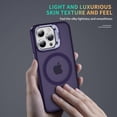 thumbnail image 5 of Skin Feel Compatible with iPhone 15 Pro Max Case Build in Kickstand, Compatible with MagSafe, Matte Translucent Slim Protective Anti-Fingerprint Cover (Dark Purple,IP 15 Pro Max), 5 of 18
