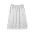 goowrom Women's Satin Half Slip Lace Long Underskirt Skirt Slip Long