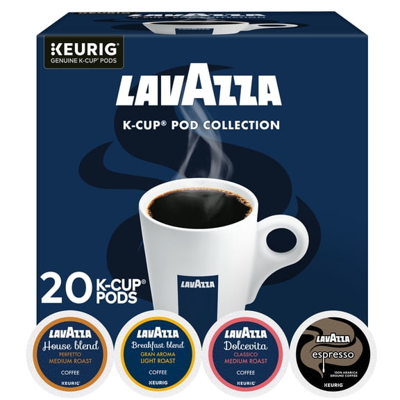 Lavazza, Variety Pack Light & Medium Roast K-Cup Coffee Pods, 20 Count