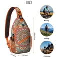 thumbnail image 3 of Psychedelic Floral Mandala Sling Backpack, Abstract Trippy Shoulder Travel Bag with Nature Inspired Design for Meditation and Relaxation, 3 of 6
