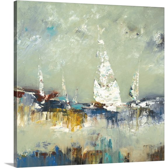 Great BIG Canvas | "Sailing Away" Canvas Wall Art - 16x16