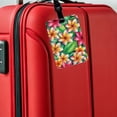thumbnail image 5 of Tropical Plumeria Floral Pattern Faux Leather Travel Luggage Tag, 5 of 7