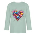 thumbnail image 4 of Jinhomg 3/4 Sleeve Holiday Tops for Men Casual Valentines Love Heart Print T-Shirts Big and Tall Crew Neck Spring Summer Tees 2025 Dating Tops Women Green L, 4 of 5