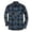 Blue, variant on Mens Golf Polo Flannel Long Sleeve Plaid Button Down Chest Pocket Mens Undershirts,Red,3XL
