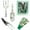A006- Style F, variant on 3-Piece Gardening Tool Set with Floral Design - Includes Pruner, Trowel, Fork, Gloves for Digging, Planting, Pruning, Ergonomic Handles, Stainless Steel Blades - Home Gardeners, Patio, Flower Beds, V