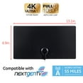 GE Ultra Edge Indoor Amplified TV Antenna, 50mile Range, VHF UHF 1080P