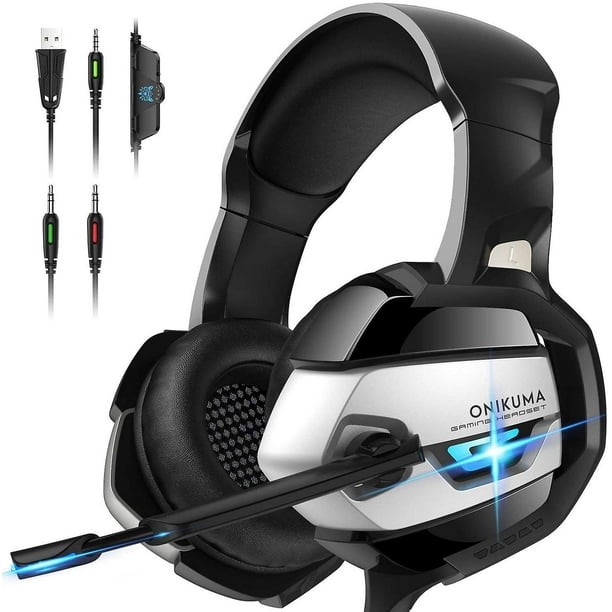 Casque Gamer sans fil anti bruit, éclairage LED, compatible PS5/PS4/PC