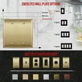 thumbnail image 3 of ENERLITES Blank Device Metal Wall Plate, Stainless Steel, Corrosion Resistant, Size 2-Gang 4.50" x 4.57", 7702-BB, Brushed Brass, Gold, 3 of 4