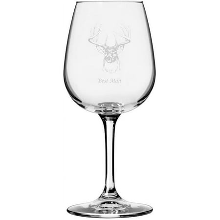 Buck Best Man Wedding Buck Etched 12.75oz All Purpose Libbey Wine Glass